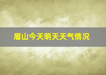 眉山今天明天天气情况