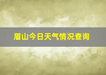 眉山今日天气情况查询