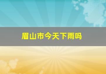 眉山市今天下雨吗