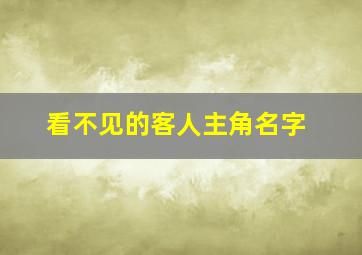 看不见的客人主角名字