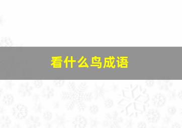 看什么鸟成语