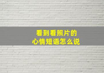 看到看照片的心情短语怎么说