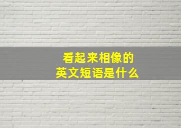 看起来相像的英文短语是什么