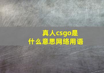 真人csgo是什么意思网络用语