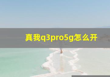 真我q3pro5g怎么开