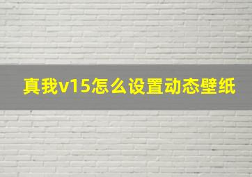 真我v15怎么设置动态壁纸