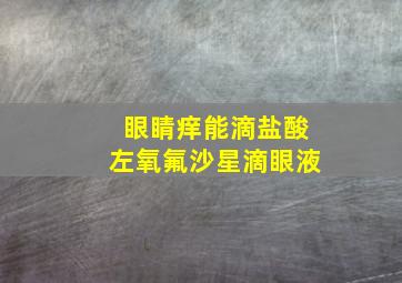 眼睛痒能滴盐酸左氧氟沙星滴眼液