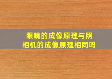 眼睛的成像原理与照相机的成像原理相同吗