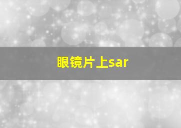 眼镜片上sar