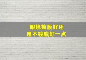 眼镜镀膜好还是不镀膜好一点