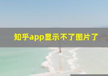 知乎app显示不了图片了