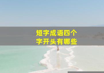 短字成语四个字开头有哪些