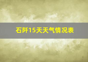 石阡15天天气情况表