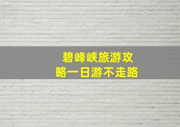 碧峰峡旅游攻略一日游不走路