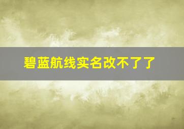 碧蓝航线实名改不了了