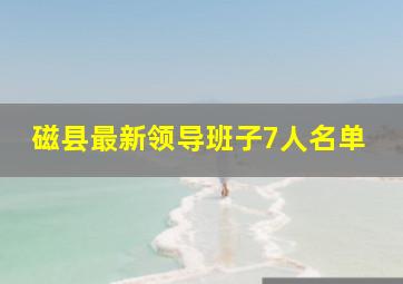 磁县最新领导班子7人名单