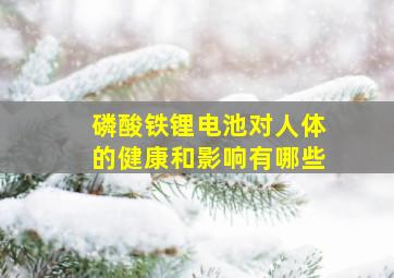 磷酸铁锂电池对人体的健康和影响有哪些