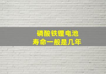 磷酸铁锂电池寿命一般是几年