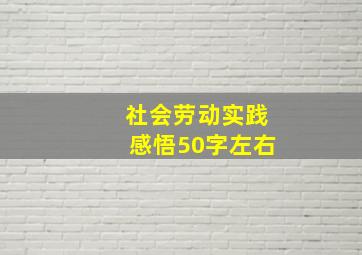 社会劳动实践感悟50字左右