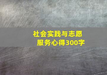 社会实践与志愿服务心得300字