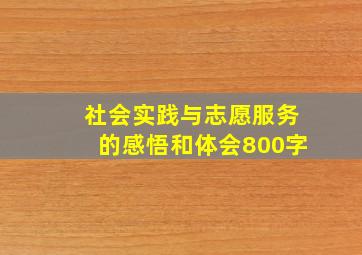 社会实践与志愿服务的感悟和体会800字