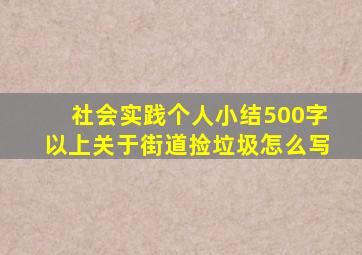 社会实践个人小结500字以上关于街道捡垃圾怎么写