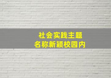 社会实践主题名称新颖校园内