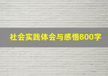 社会实践体会与感悟800字