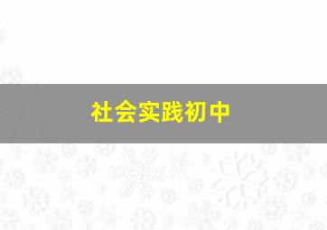 社会实践初中