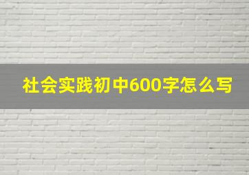 社会实践初中600字怎么写