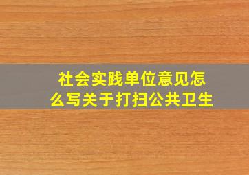 社会实践单位意见怎么写关于打扫公共卫生