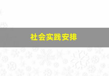 社会实践安排