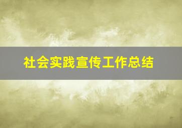 社会实践宣传工作总结