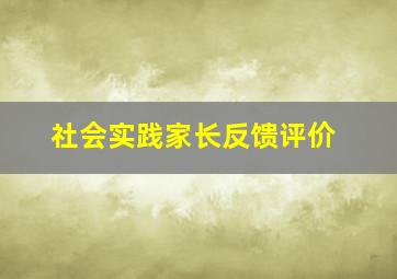 社会实践家长反馈评价