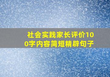 社会实践家长评价100字内容简短精辟句子