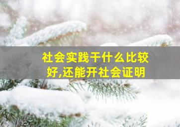 社会实践干什么比较好,还能开社会证明