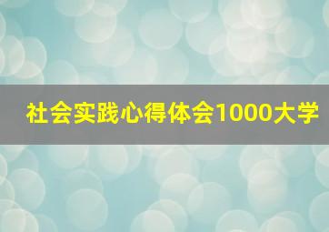 社会实践心得体会1000大学