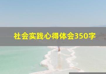 社会实践心得体会350字