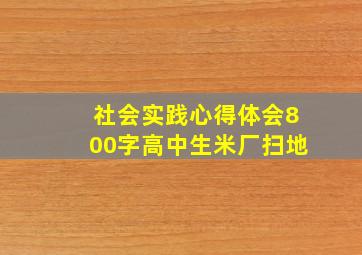 社会实践心得体会800字高中生米厂扫地