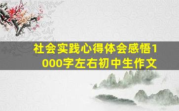 社会实践心得体会感悟1000字左右初中生作文