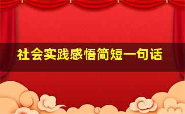 社会实践感悟简短一句话