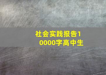 社会实践报告10000字高中生