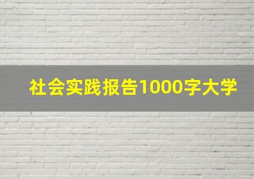 社会实践报告1000字大学