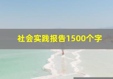 社会实践报告1500个字