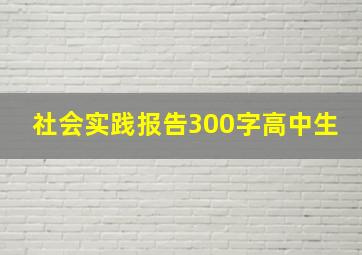 社会实践报告300字高中生