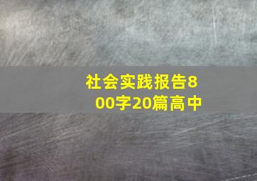 社会实践报告800字20篇高中