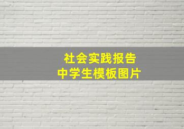 社会实践报告中学生模板图片