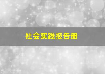 社会实践报告册