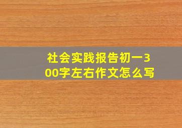 社会实践报告初一300字左右作文怎么写