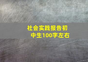 社会实践报告初中生100字左右